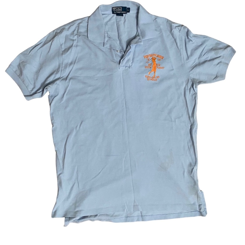 Polo by Ralph Lauren Shirt • 18th Hole Golfer Graphic • Baby Blue • Men’s Large